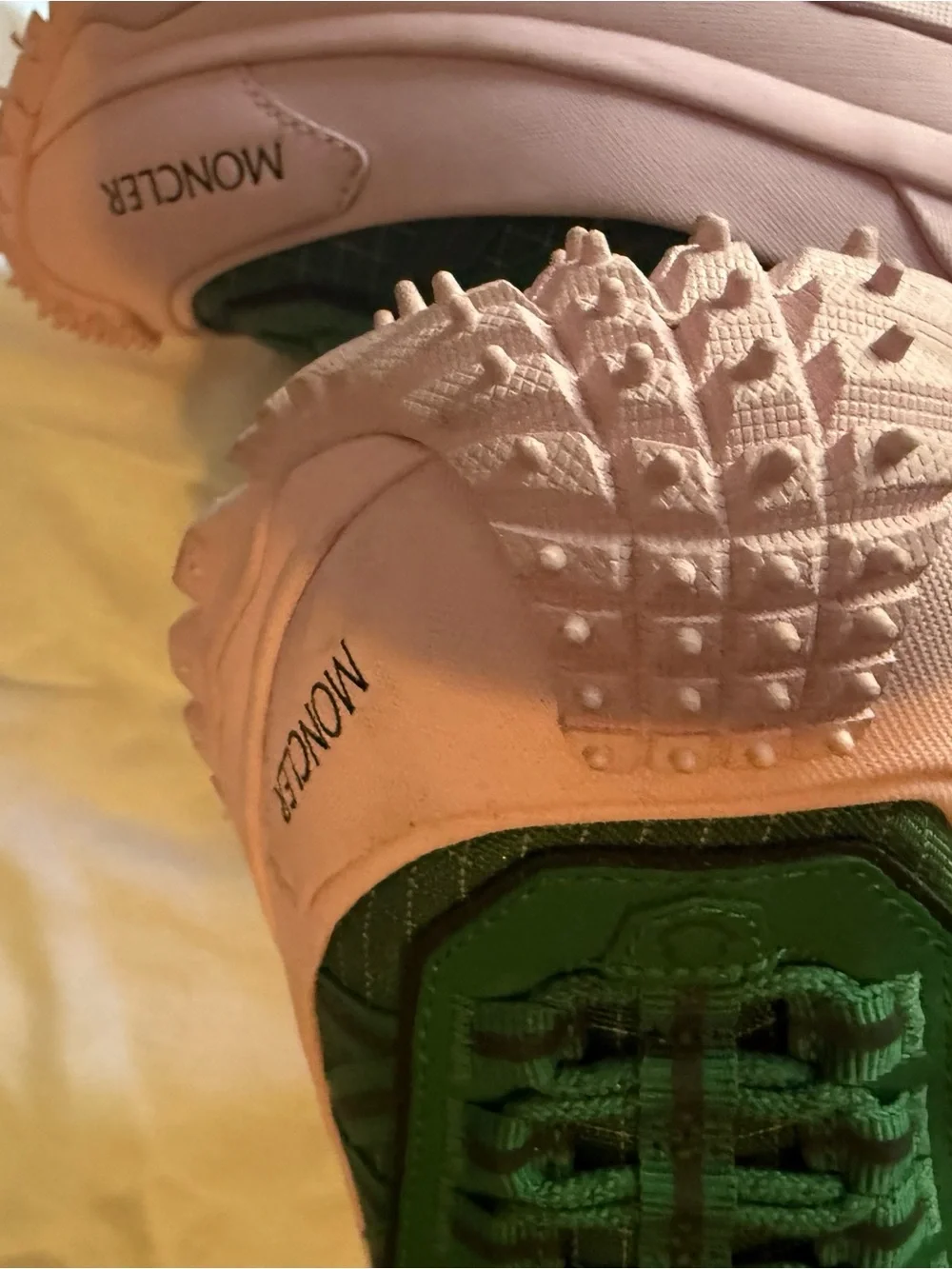 Moncler Green and Pink Trail Sneakers with Black Interior - Picture 5 of 7